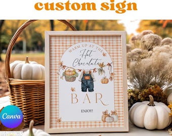Hot Chocolate Bar Sign: Rustic Fall Pumpkin Baby Shower Printable (Digital Download)