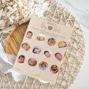 Bear Theme Baby Shower Games Bundle, Minimalist Printable (PDF) image 5