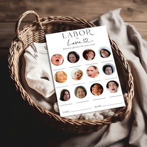 Labor or Love Game, Funny Baby Shower Games Printable, Editable Kraft ...