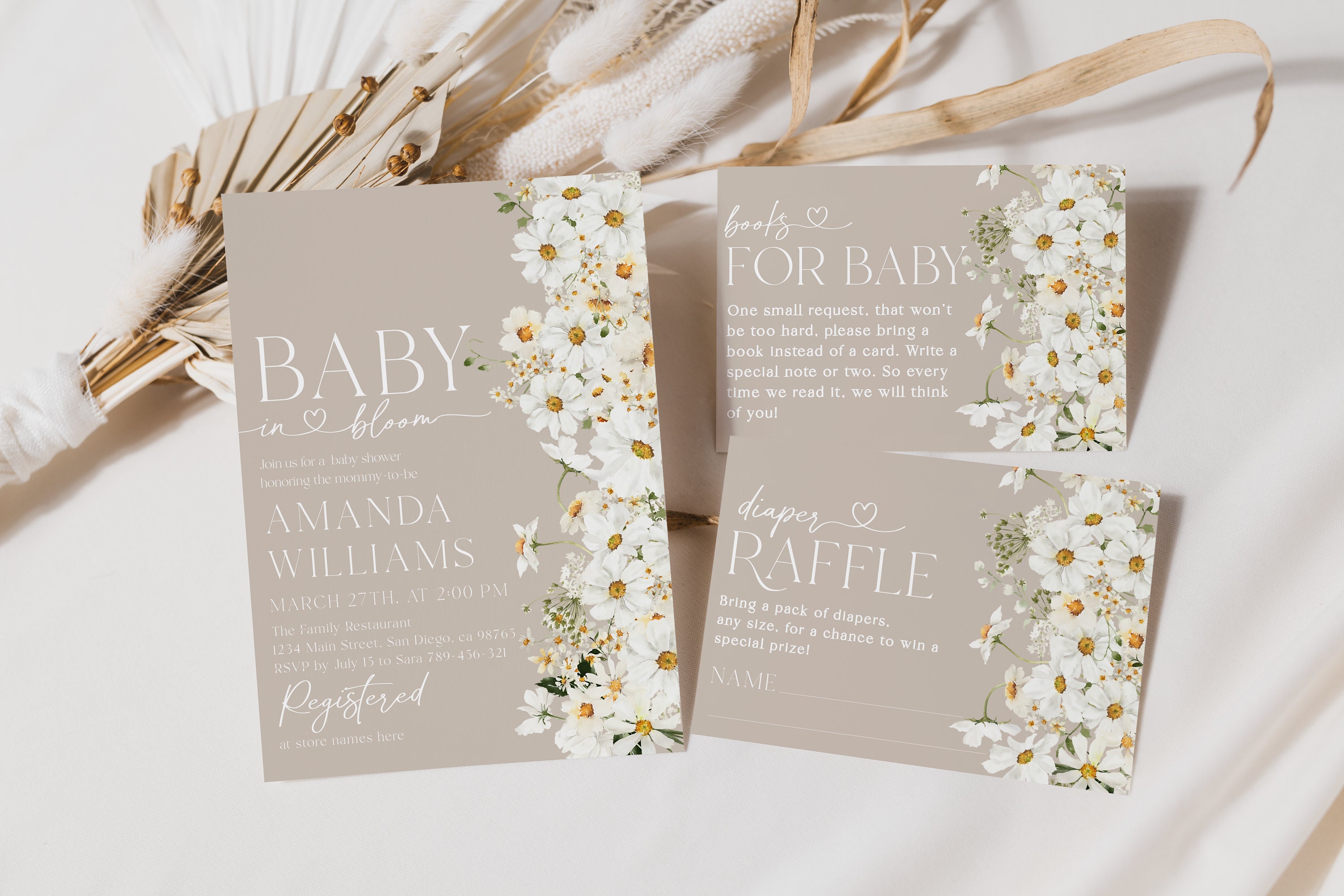 JOYMEMO Kit Maternità Baby Shower Margherite Rosa | Fascia E 2 Spille Mum To Be Dad To Be, Stile Bohémien - 4