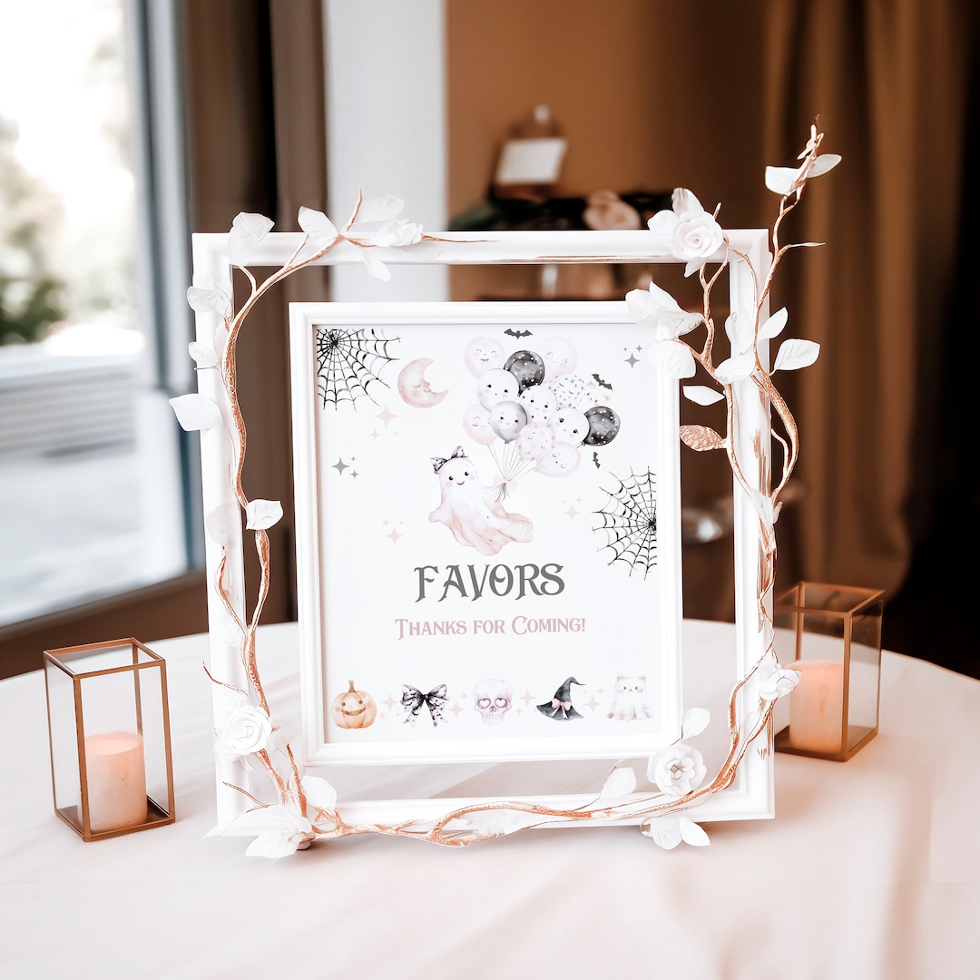 Letrero de recuerdo para baby shower de Pink Little Boo, letrero ...