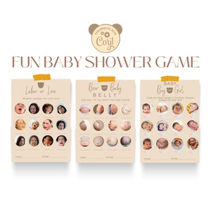 Minimalist Bear Baby Shower Games Bundle (PDF) image 1