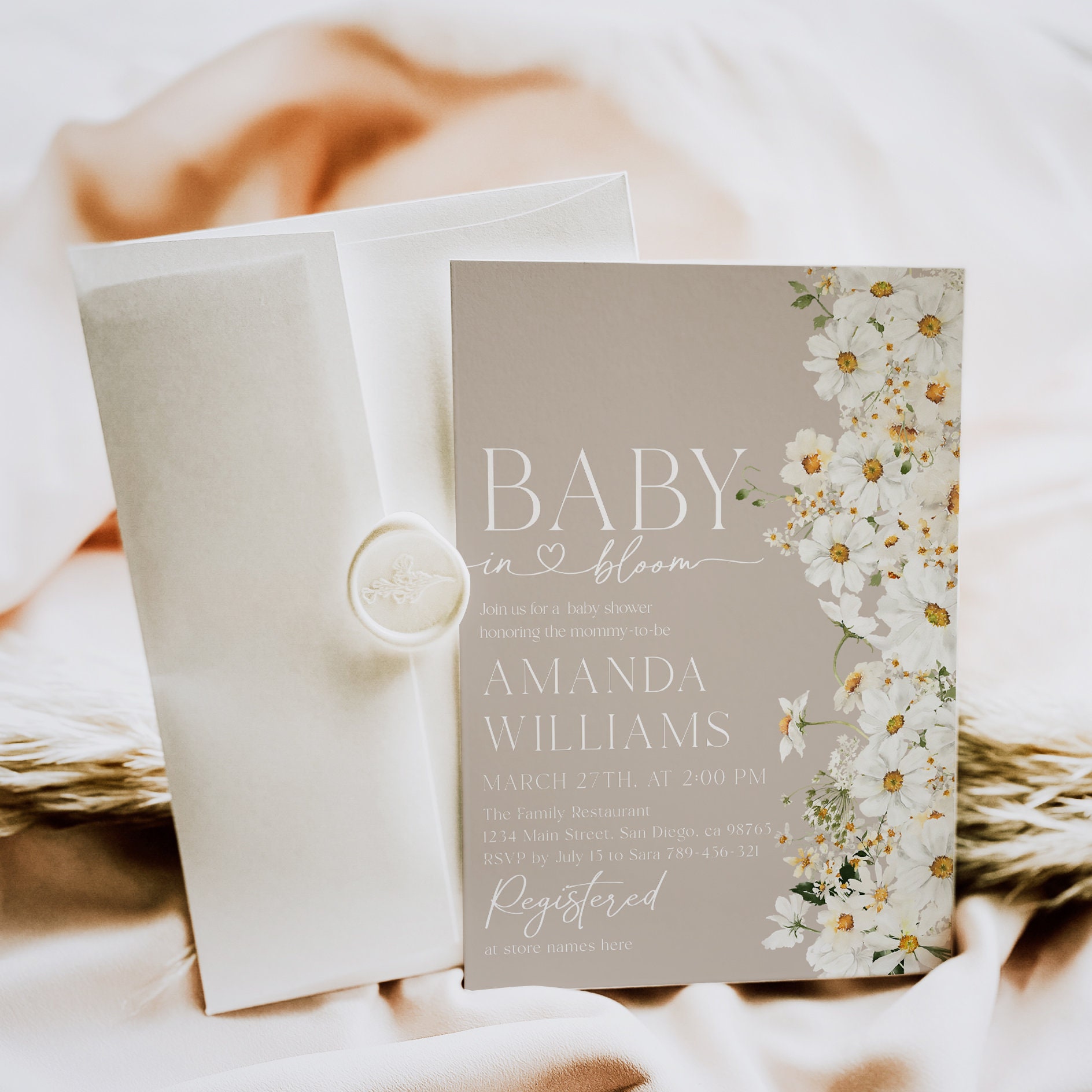 JOYMEMO Under The Sea Baby Shower - Fascia premaman con fiore per baby shower e spille per