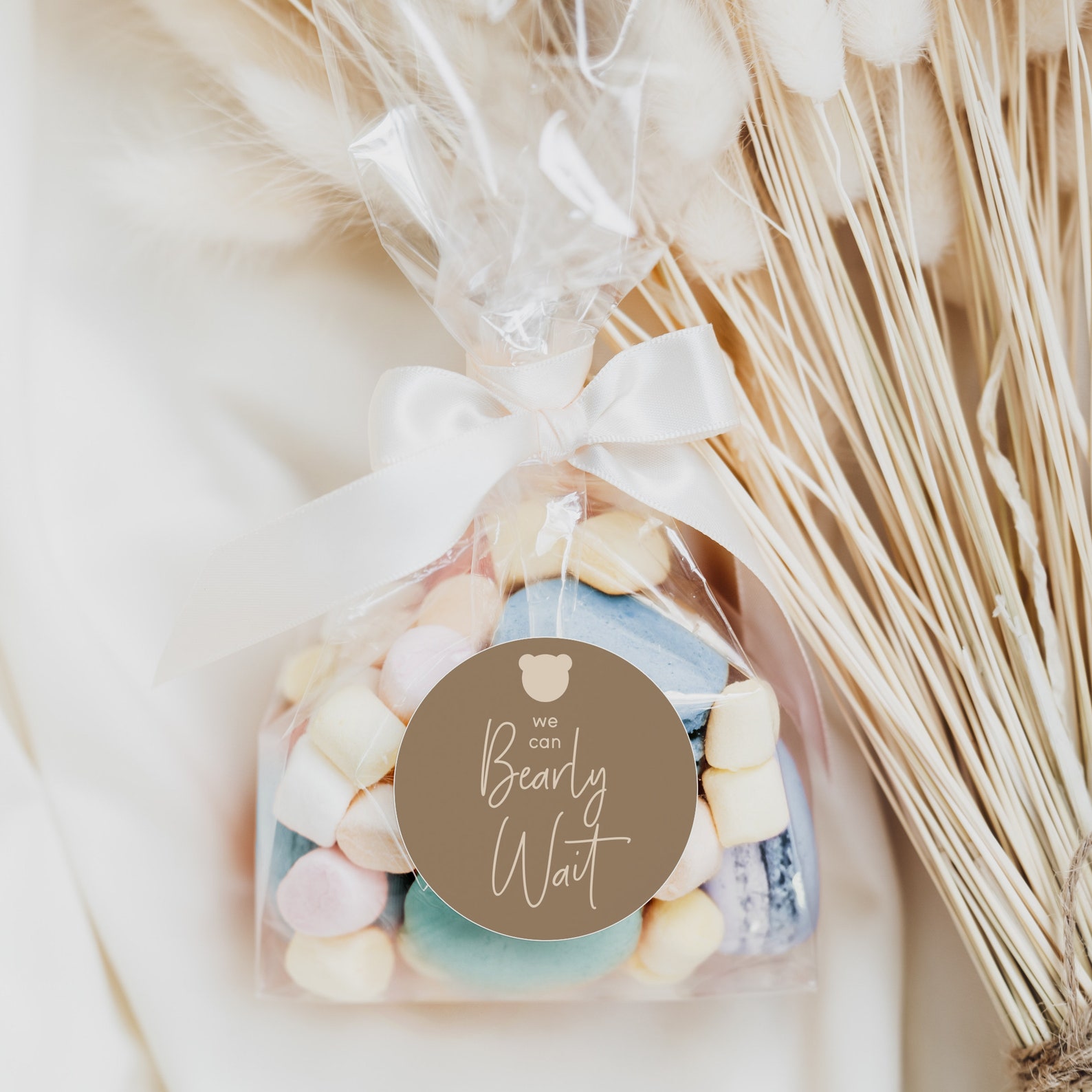 Gender Neutral Bear Cupcake Toppers, Printable Minimal Baby Shower ...
