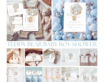 Bär-Babyparty-Einladungspaket, Bären-Thema-Babyparty-Einladungspaket, druckbare digitale Vorlage