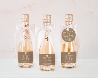 Bear Baby Shower Favor Tags, Wine Champagne Labels (PDF & JPG)