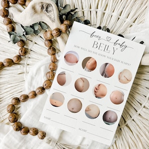 Gioco per bambino o pancia da birra, giochi per baby shower in gravidanza o pancia da birra stampabili, giochi per doccia Bump o Belly Kraft, moderno minimalista