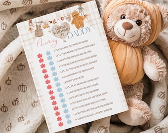 Mommy or Daddy Baby Shower Game, Gender Reveal (Digital Download)