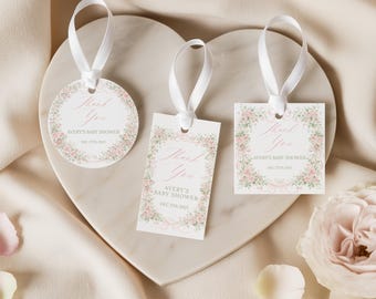 Baby in Bloom Girl Shower Printable Favors Tahak You Tags