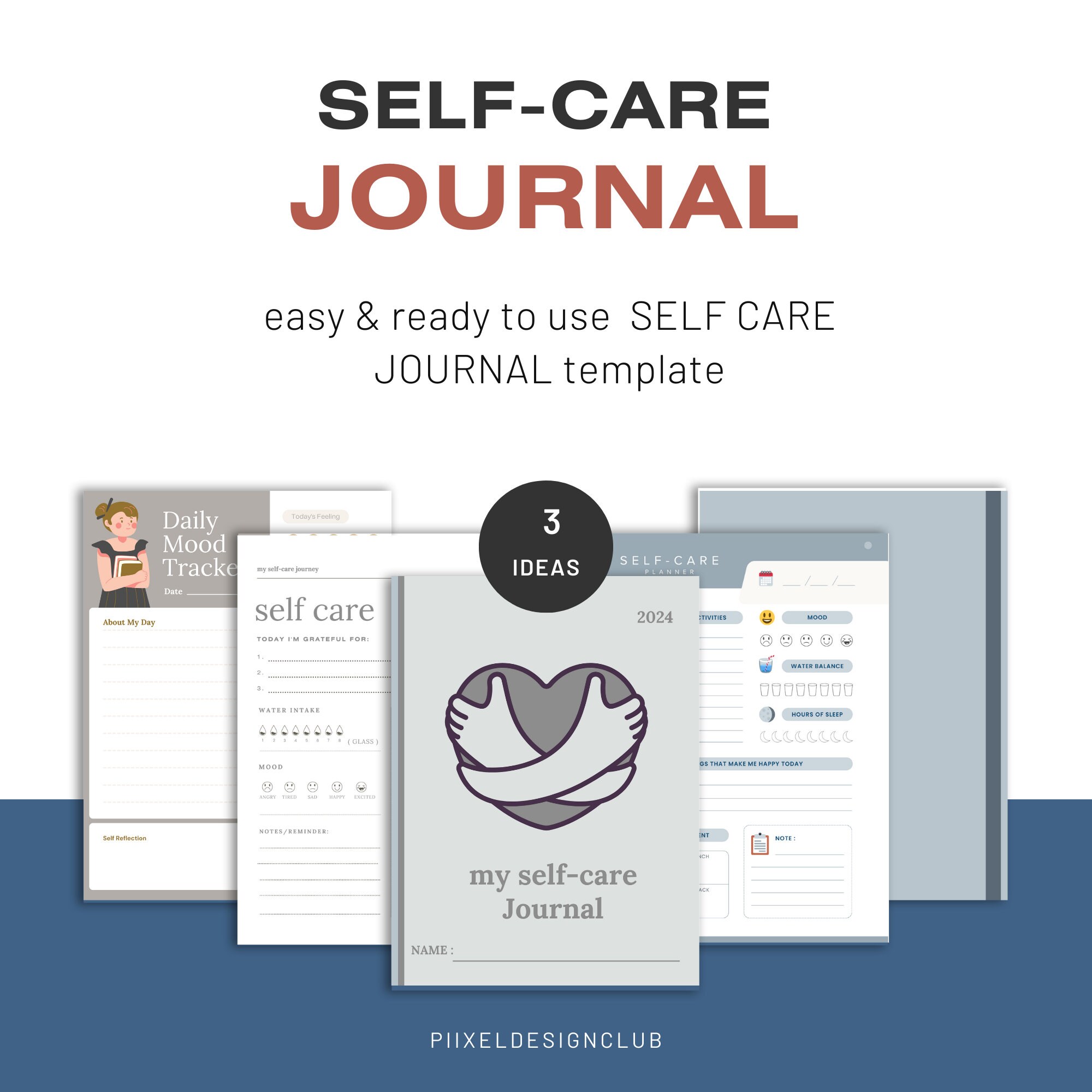 Self Care Planner Printable, Self-love Journal, Mental Health Worksheet ...