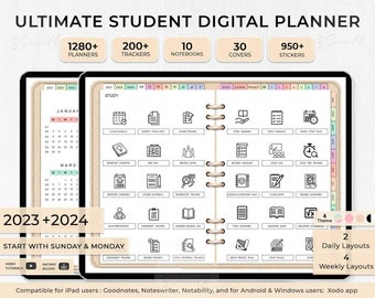 PLANIFICADOR DIGITAL PARA ESTUDIANTES (Compatible con Mac y Windows) (Descargable/Acceso de por vida)