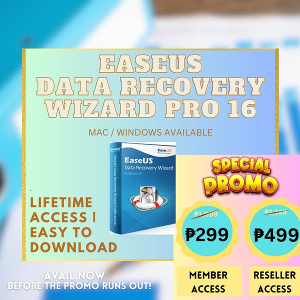 EaseUS Data Recovery Wizard Pro 16 (Mac e Windows) (Accesso a vita - Facile da scaricare)