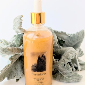Barcelona shimmer body oil, Scented Body oil, Plant based body oil, Handcrafted body oil, Body moisturizer, natural moisturizer, healing oil
