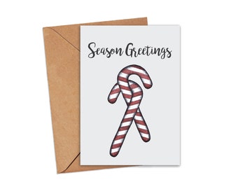 Christmas Candy Cane Greeting Card - 002