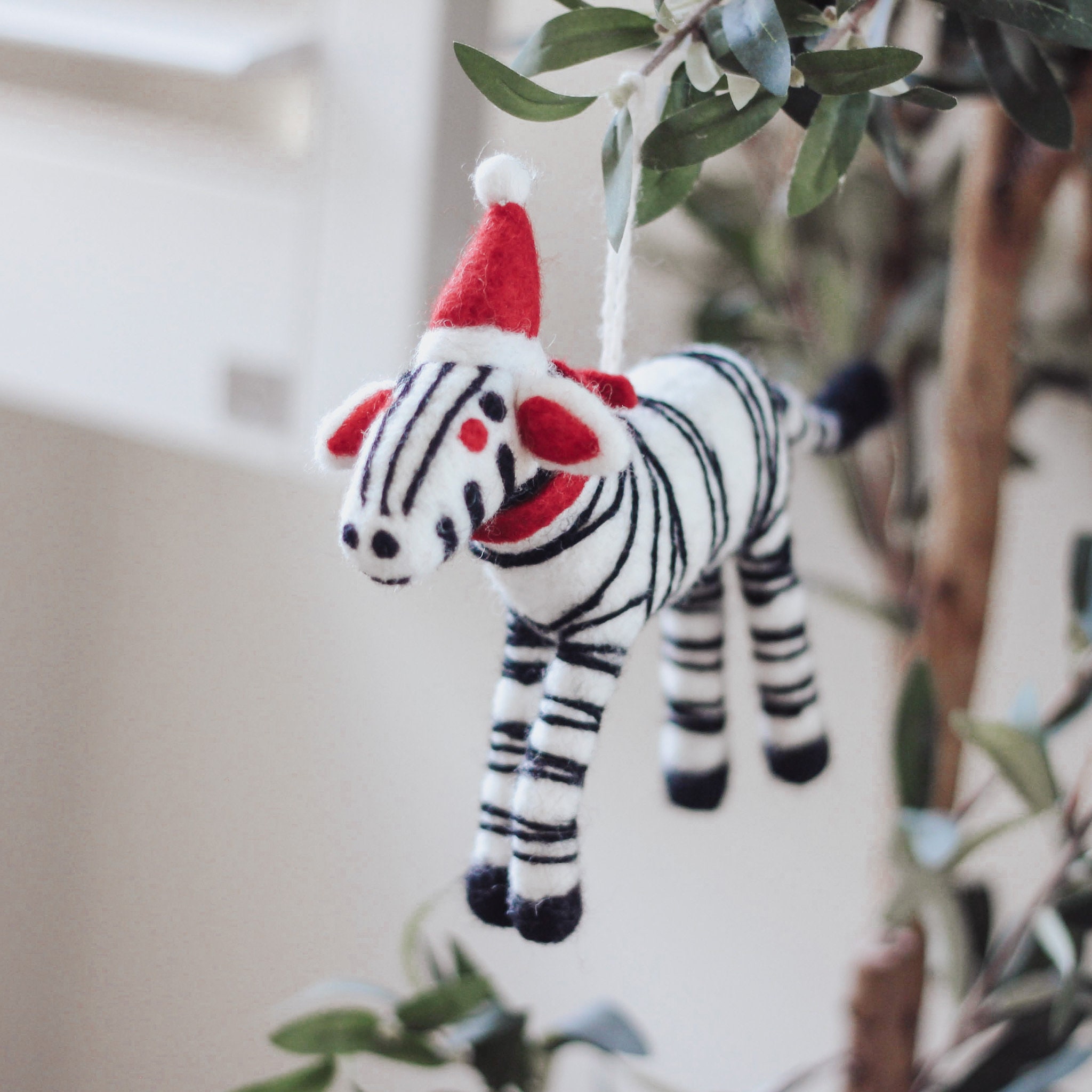 Zebra Ornament, Felt Ornament, Christmas Giraffe Gift, Christmas Ornament, Zebra Christmas Ornament, Felt Christmas Ornament, Handmade Gift