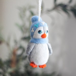 Penguin Ornament, Felt Ornament, Christmas Penguin Ornament, Penguin Christmas Ornament, Felt Christmas Ornament, Wool Penguin, Needle Felt