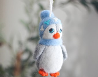 Penguin Ornament, Felt Ornament, Christmas Penguin Ornament, Penguin Christmas Ornament, Felt Christmas Ornament, Wool Penguin, Needle Felt