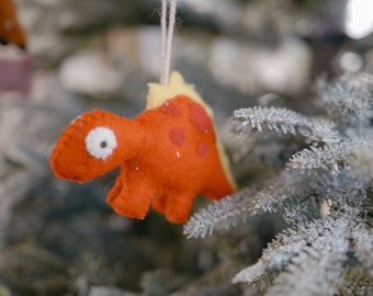 Felt Dinosaur Ornament, Stegosaurus Ornament, Christmas Ornament, Jurassic World, Felt Wool Christmas Decor, Felt Wool Dinosaur Toy