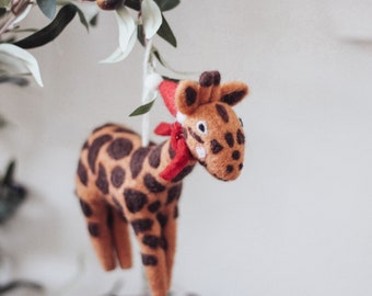 Giraffe Ornament, Felt Ornament, Christmas Giraffe Gift, Christmas Ornament, Giraffe Christmas Ornament, Felt Christmas Ornament, Handmade