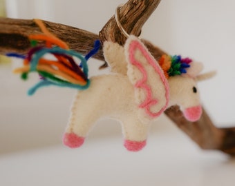 Unicorn Keychain | Felt Unicorn, Felt Keychain, Rainbow Unicorn, Housewarming Gift, Gift for Friends, Eco-friendly Gift, Valentines Gift