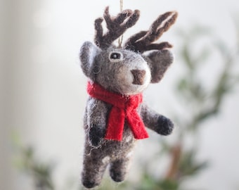 Felt Deer Ornament, Animal Ornament, Christmas Ornament Handmade, Felt Christmas Ornament, Kids Christmas Ornament, Christmas Ornament 2023