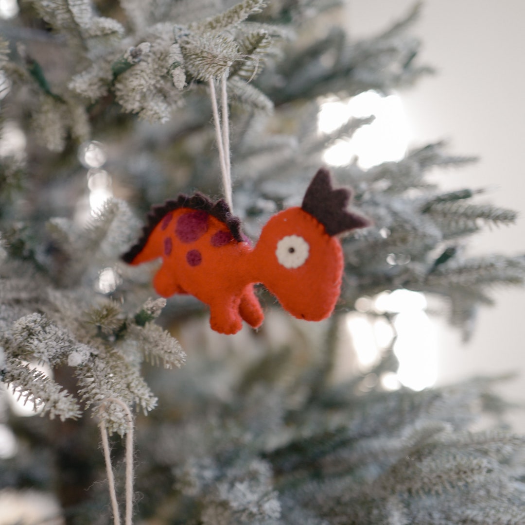 Felt Dinosaur Ornament, Spinosaurus Ornament, Christmas Ornament