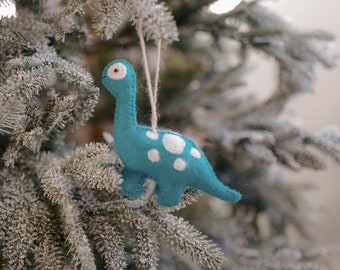 Felt Dinosaur Ornament, Brachiosaurus Ornament, Christmas Ornament, Jurassic World, Felt Wool Christmas Decor, Felt Wool Dinosaur Toy