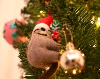 Sloth Ornament | Sloth Christmas, Christmas Sloth Ornament, 1st Christmas Ornament, Felt Ornament, Felt Christmas Ornament, Felt Christmas