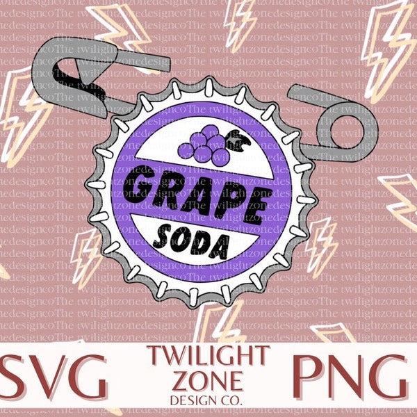 Grape soda SVG | easy cut file for Cricut, Layered by colour. PNG | colour file for printing and sublimination