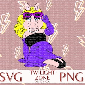 Miss piggy SVG | easy cut file for Cricut, Layered by colour. PNG | colour file for printing and sublimination