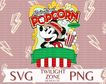 Popcorn SVG | easy cut file for Cricut, Layered by colour. PNG | colour file for printing and sublimination