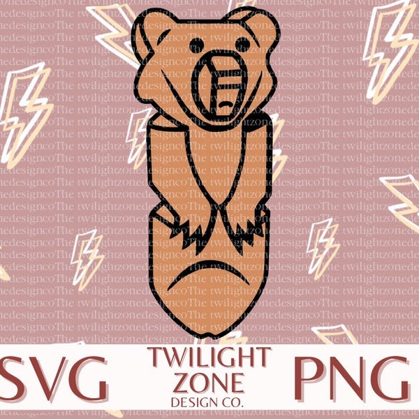 Bear totem SVG | easy cut file for Cricut, Layered by colour. PNG | colour file for printing and sublimination