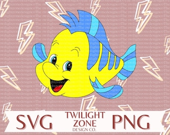 Flounder SVG | Cricut 用の簡単なカット ファイル、色別にレイヤー化されています。PNG | 印刷および昇華用のカラー ファイル