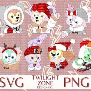 May include: A set of six winter-themed character illustrations. The characters are wearing various winter clothing, including hats, scarves, and coats. The characters are all smiling and appear to be enjoying the winter season. The illustrations are in a cartoon style and are perfect for use in a variety of projects, such as greeting cards, scrapbooking, and digital design.