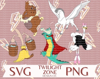 Personajes de fantasía SVG / archivo de corte fácil para Cricut, en capas por color. Archivo PNG/color para impresión y sublimación.