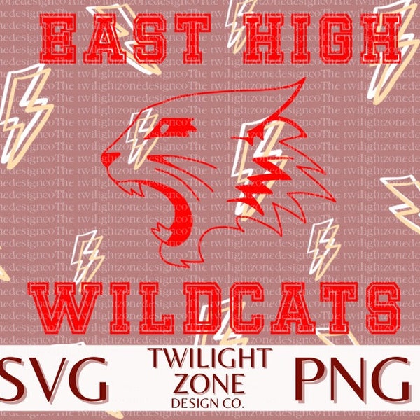 Wildcats SVG | easy cut file for Cricut, Layered by colour. PNG | colour file for printing and sublimination