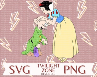 Dopey kiss SVG | easy cut file for Cricut, Layered by colour. PNG | colour file for printing and sublimination