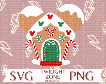 Gingerbread mouse house SVG | easy cut file for Cricut, Layered by colour. PNG | colour file for printing and sublimination