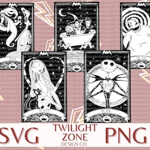 Cartes de tarot cauchemar SVG | Fichier facile à découper pour Cricut, superposé par couleur. PNG | fichier couleur pour impression et sublimation