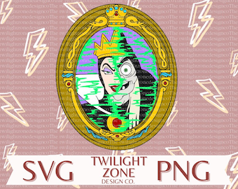 Archivo SVG/de corte fácil de espejo malvado para Cricut, con capas por color. Archivo PNG/de color para impresión y sublimación