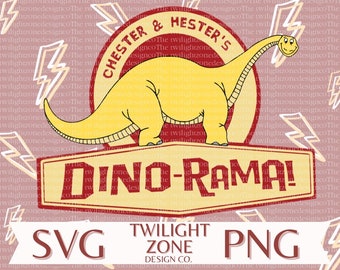 Archivo SVG/de corte fácil de Dino-rama para Cricut, con capas por color. Archivo PNG/de color para impresión y sublimación