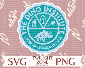 Archivo SVG/de corte fácil del Instituto Dino para Cricut, con capas por color. Archivo PNG/de color para impresión y sublimación