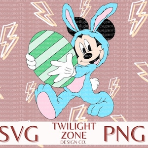 Easter bunny mouse SVG | easy cut file for Cricut, Layered by colour. PNG | colour file for printing and sublimination