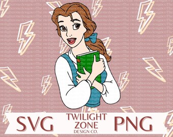 Book princess SVG | easy cut file for Cricut, Layered by colour. PNG | colour file for printing and sublimination