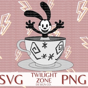 Teacup rabbit SVG | easy cut file for Cricut, Layered by colour. PNG | colour file for printing and sublimination