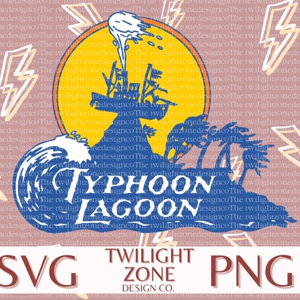 Typhoon lagoon SVG | easy cut file for Cricut, Layered by colour. PNG | colour file for printing and sublimination