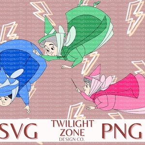 Fairies SVG | easy cut file for Cricut, Layered by colour. PNG | colour file for printing and sublimination