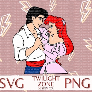 Puede incluir: Una ilustración de dibujos animados de un príncipe y una princesa tomándose de la mano. El príncipe lleva una camisa blanca con una faja roja y pantalones azules. La princesa lleva un vestido rosa con un corpiño rojo. El fondo es un patrón rosa y blanco con rayos.