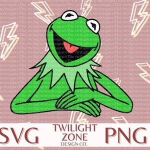 Muppet frog SVG | easy cut file for Cricut, Layered by colour. PNG | colour file for printing and sublimination
