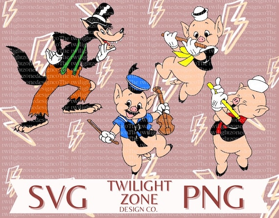 Three Little Pigs SVG | Easy Cut File for Cricut, Layered by